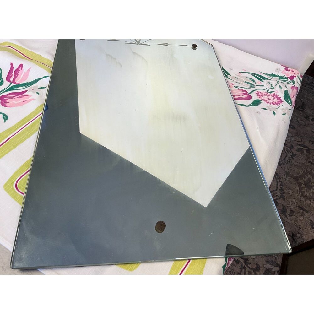 Etched top mirror vintage wall mirror must see - Picture 5 of 8